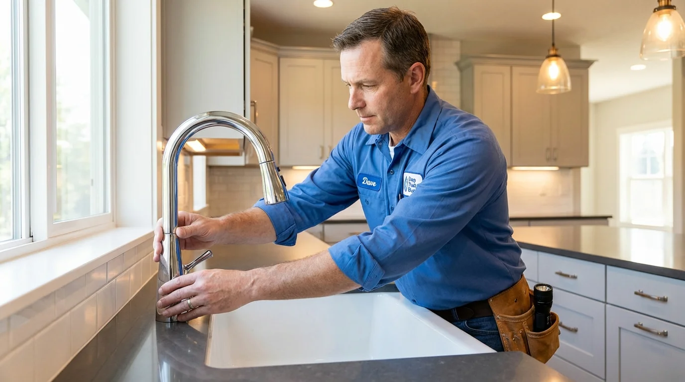 Kitchen faucet installation by Johns Plumbing LLC in Hawarden